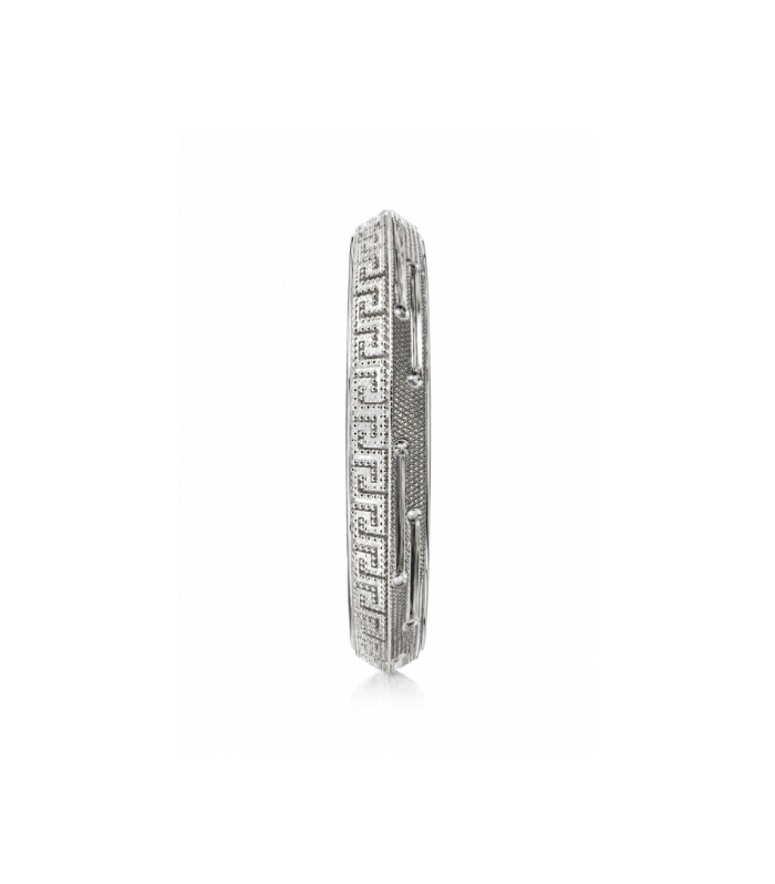Premium Greek Pattern Silver Men's Kada Bracelet ( 29.60g )