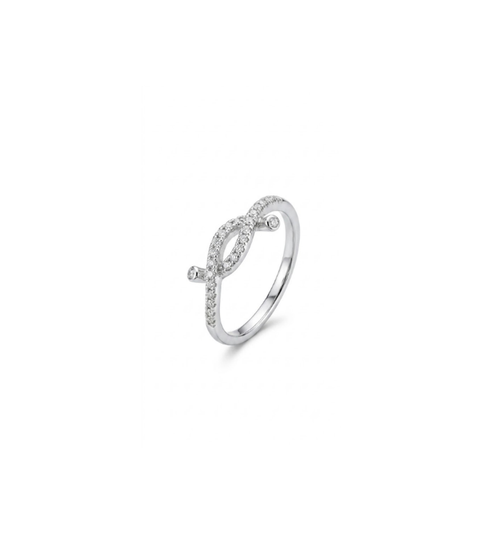 Infinity Twist CZ Silver Ring (2.02g)