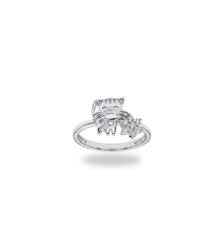 Floral Butterfly Silver Adjustable Statement Ring (2.42g)