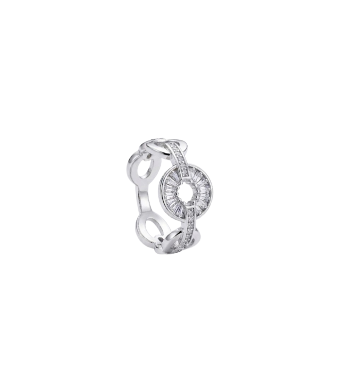Rose Gold Butterfly Floral CZ Silver Ring (1.70g)