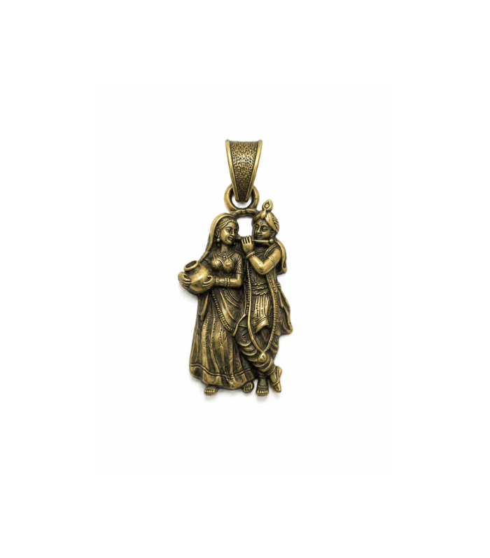 Antique Radha Krishna Silver Pendant (7.30g)