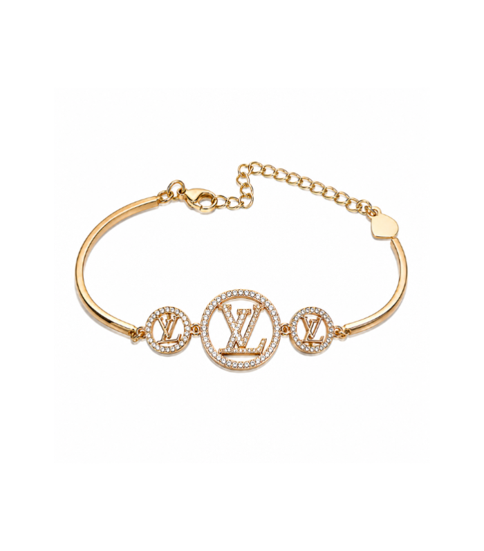Luxury Rose Gold Monogram Silver Bracelet (8.17g)