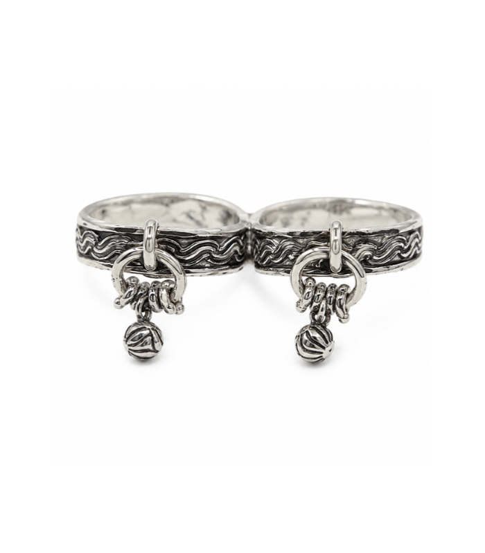 Oxidised Silver Hanging Ghungroo Toe Ring (Bichiya) for Women